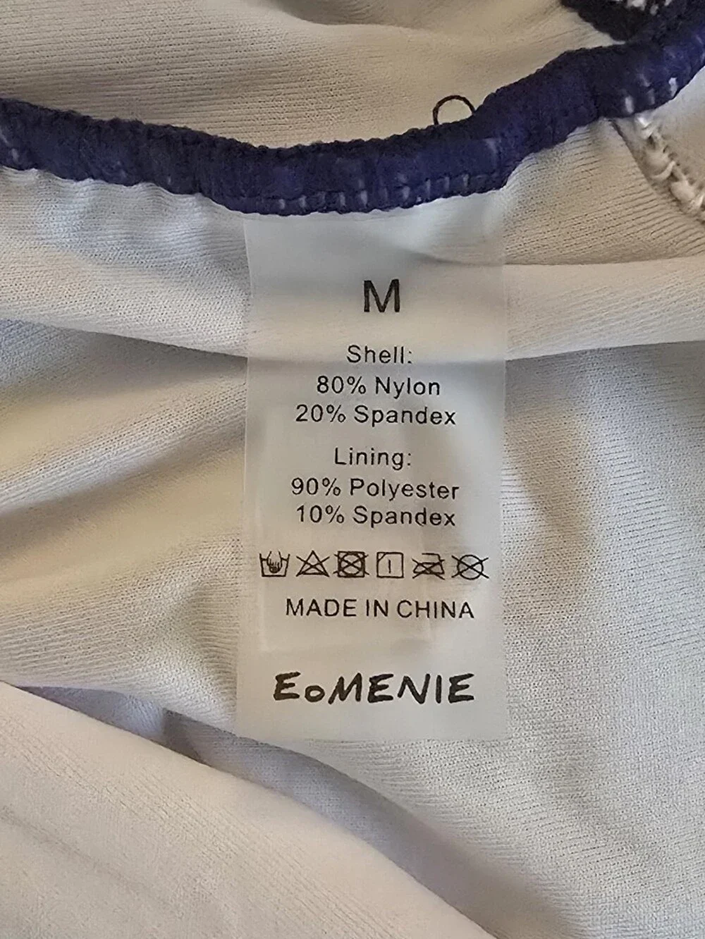 Eomenie. Deep V One-Piece Swimsuit in Navy. Size Medium. NWOT.